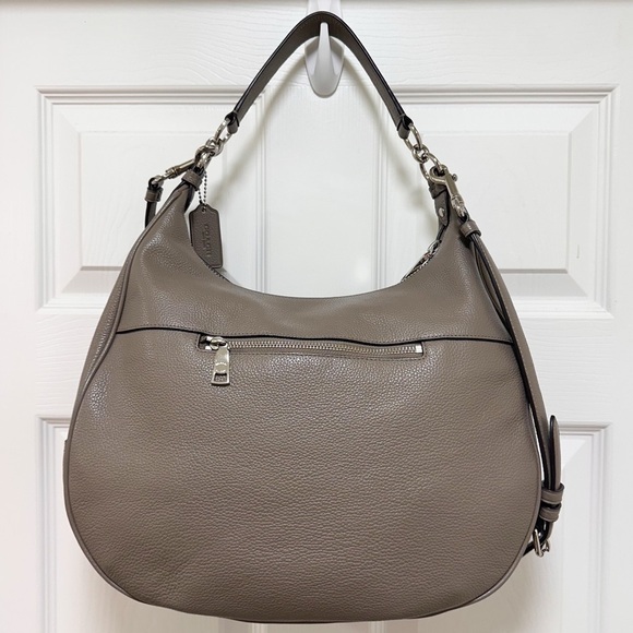 Coach Harley Large Hobo in Taupe Grey Pebbled Leather - Picture 5 of 12